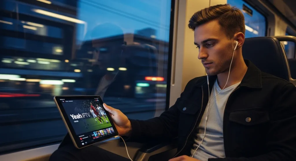 A guy watching YeahIPTV
